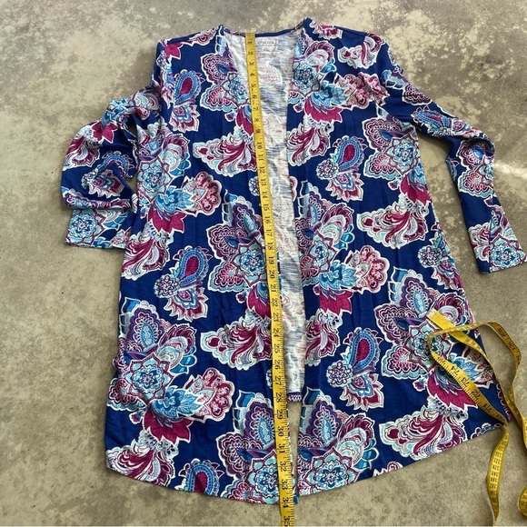 Chico’s 2 The Ultimate Tee Cardigan Paisley Print Open Front Womens Size Large - Picture 7 of 12